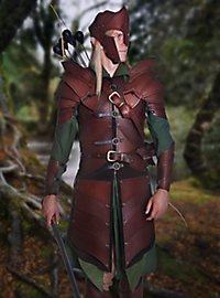 Armure d'elfe guerrier en cuir marron