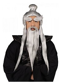 Asian teacher beard wig set