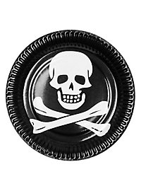 Assiette en carton pirate Jolly Roger 12 pièces