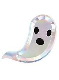 Assiettes en papier fantômes brillants - 8 pièces