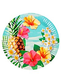 Assiettes en carton hawaïennes 6 pièces