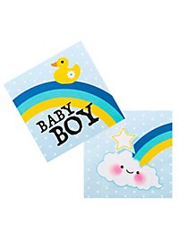 Baby party decoration set boy 31 pieces for 6 persons