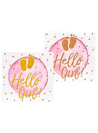 Baby party decoration set Hello Girl 28 pieces for 6 persons
