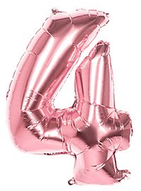 Ballon en plastique chiffre 4 or rose 86 cm