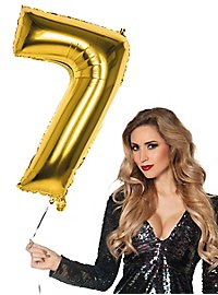 Ballon en plastique chiffre 7 or 86 cm