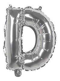 Ballon en plastique lettre D argent 36 cm