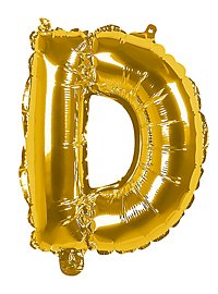 Ballon en plastique lettre D or 36 cm