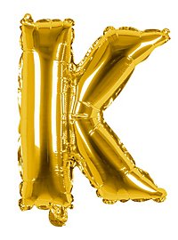 Ballon en plastique lettre K or 36 cm