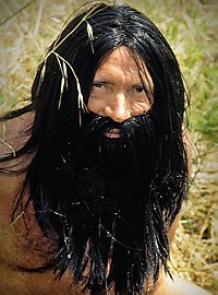 Barba completa da uomo preistorico con parrucca