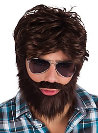 Barba completa e parrucca da hipster