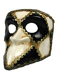 Bauta scacchi bianco nero - Maschera veneziana