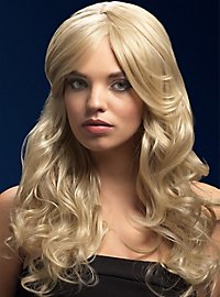 Beach Waves wig blond, side parting