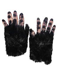 Behaarte Monsterhände schwarz aus Latex