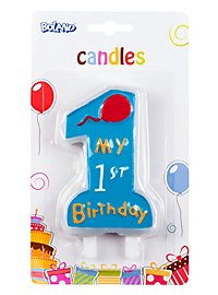 Birthday candle My 1st Birthday blue