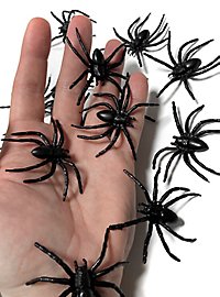 Black spiders Halloween decoration 15 pieces