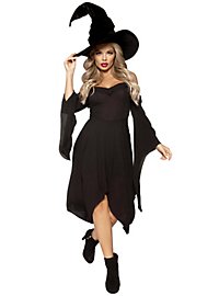 Black strap dress with trumpet sleeves