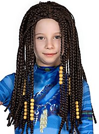 Blaue Stammeskriegerin Kinderperücke