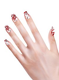 Blood splattered fingernails
