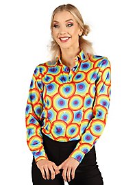 Blouse des années 70 Rainbow Dots