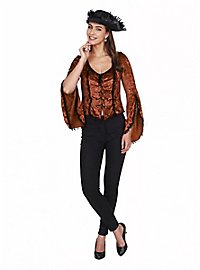 Blouse en velours à lacer cuivrée