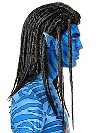 Blue tribal warrior wig open