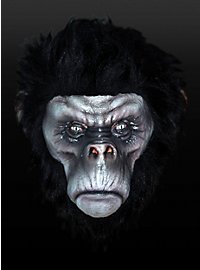Böser Schimpanse Schwarz Maske aus Latex