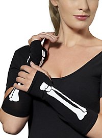 Bone design gloves fingerless