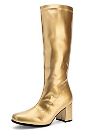 Botas De Caña Estrecha Doradas