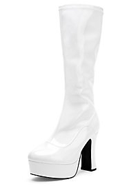 Botas De Plataforma Con Cremallera Blancas