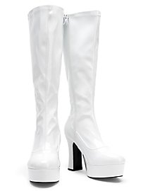 Botas De Plataforma Con Cremallera Blancas