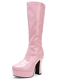 Botas De Plataforma Con Cremallera Rosa