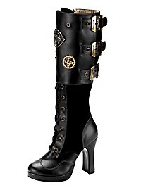 Bottes steampunk femme luxe noire