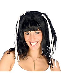 Bouffant wig with white ribbons