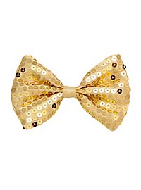 bow tie sequins gold