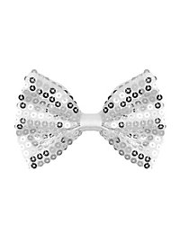 bow tie sequins silver