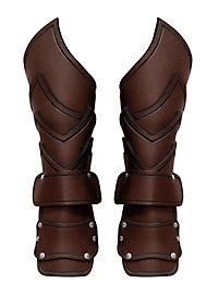 Brassards de seigneur de guerre marron avec protection pour les mains