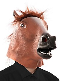 Brown horse rubber mask for adults