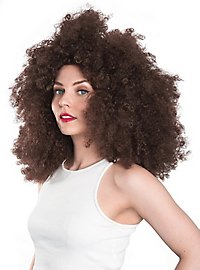 Brun Krøllet Paryk