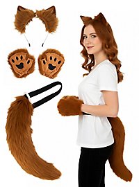 Brunt rævkostume-sæt