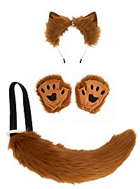 Brunt rævkostume-sæt