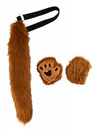 Brunt rævkostume-sæt