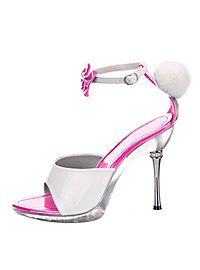 Bunny Shoes with Bobble pink-white