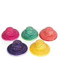 Bunte Mini-Strohhüte mit Gummizug