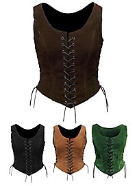 Bustier à lacets en daim