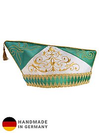 Calot vert et or avec broderie baroque et bordure vieil or