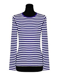 Camicia a righe da donna a maniche lunghe blu e bianca - adatta per tutti i giorni