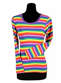 Camicia a righe da donna, a maniche lunghe, colorata - adatta per tutti i giorni