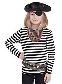 Camicia a righe per bambini a maniche lunghe in bianco e nero - adatta per tutti i giorni