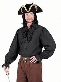 Camicia con volant e jabot nero