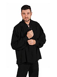 Camisa Con Cordones Negra